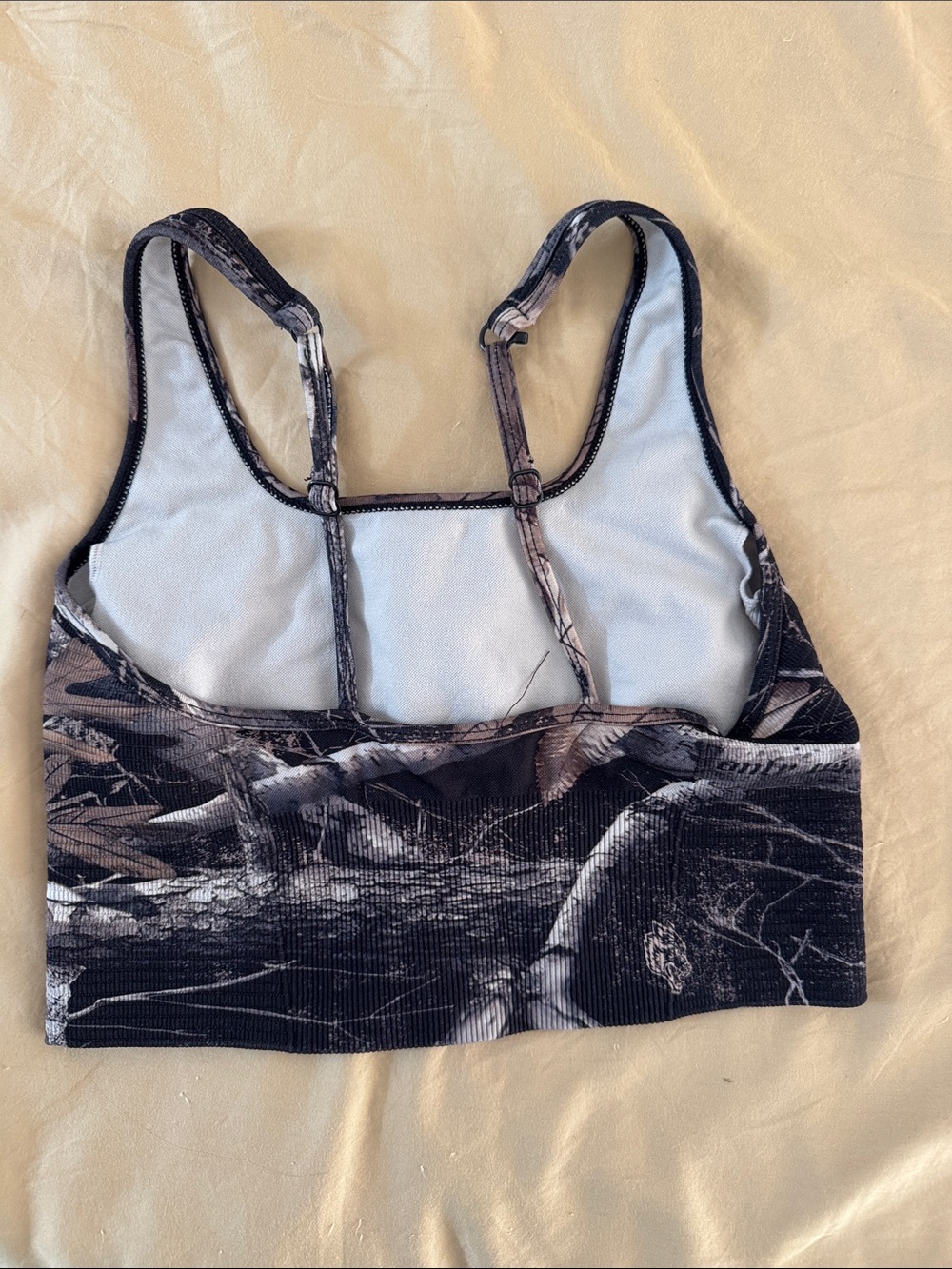 Darc Sport Camouflage Ribbed Sports Bralette - Black & Brown - Picture 2 of 4